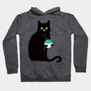 Knitting ramen kitty is surprised that his ramen is a ball of yarn! Hoodie